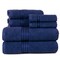 Lavish Home 100% Cotton Navy 6-Piece Towel Set Bath Hand Washcloths Soft Absorbent